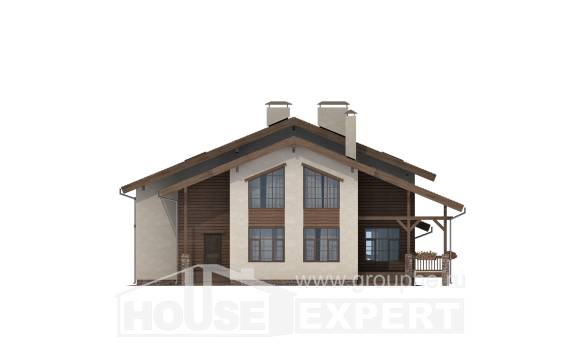 240-003-П Проект двухэтажного дома с мансардой, средний коттедж из кирпича, Тында