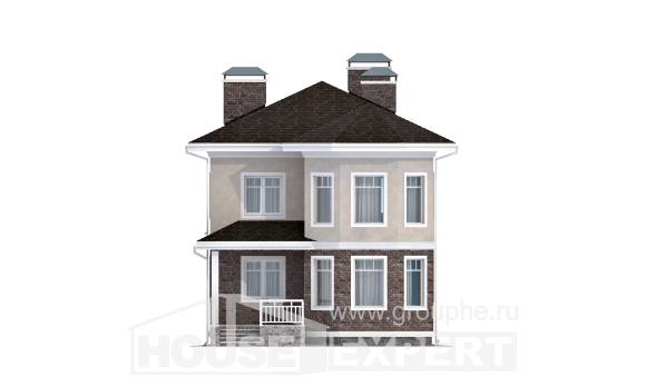 120-001-Л Проект двухэтажного дома, доступный коттедж из пеноблока, Благовещенск
