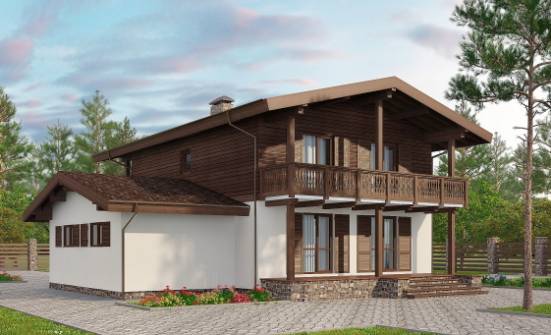 180-018-Л Проект двухэтажного дома мансардный этаж и гаражом, уютный дом из арболита Шимановск | Проекты домов от House Expert