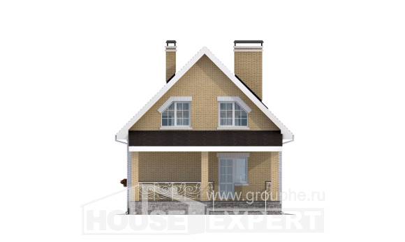 130-004-П Проект двухэтажного дома мансардный этаж, доступный загородный дом из пеноблока Сковородино, House Expert