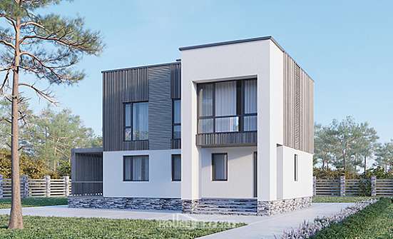 150-017-П Проект двухэтажного дома, компактный коттедж из поризованных блоков Сковородино | Проекты домов от House Expert