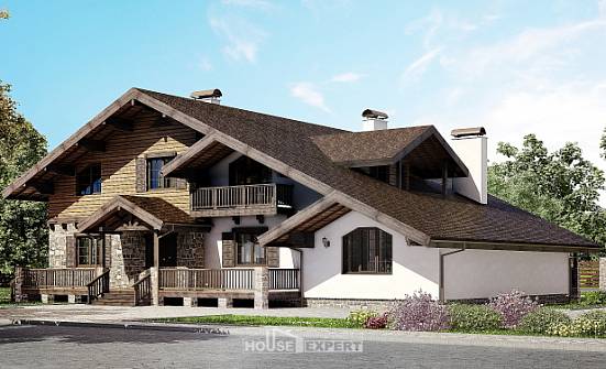 320-002-П Проект двухэтажного дома с мансардой, классический загородный дом из кирпича, Благовещенск