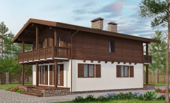 150-016-Л Проект двухэтажного дома с мансардой, доступный коттедж из керамзитобетонных блоков Сковородино | Проекты домов от House Expert
