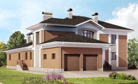 520-002-Л Проект трехэтажного дома и гаражом, современный загородный дом из поризованных блоков Зея | Проекты домов от House Expert