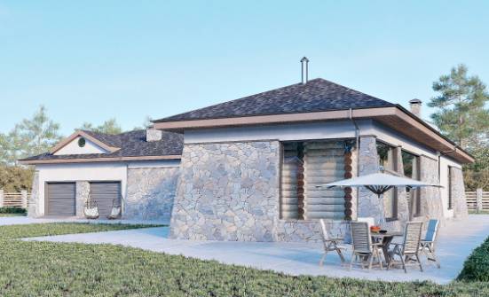 280-004-Л Проект одноэтажного дома, гараж, просторный домик из пеноблока Белогорск | Проекты одноэтажных домов от House Expert