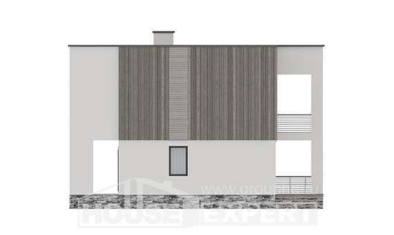 150-017-П Проект двухэтажного дома, скромный загородный дом из теплоблока, Свободный