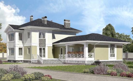 620-001-Л Проект трехэтажного дома и гаражом, красивый дом из бризолита Сковородино | Проекты домов от House Expert