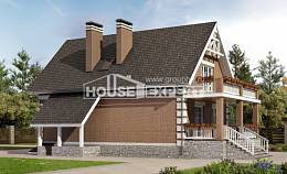 200-009-Л Проект трехэтажного дома с мансардным этажом и гаражом, уютный загородный дом из бризолита, Белогорск