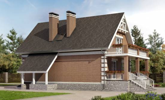 200-009-Л Проект трехэтажного дома с мансардой, гараж, просторный загородный дом из теплоблока Райчихинск | Проекты домов от House Expert