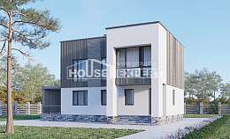 150-017-П Проект двухэтажного дома, бюджетный коттедж из поризованных блоков Шимановск, House Expert