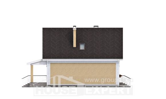 130-004-П Проект двухэтажного дома с мансардой, экономичный коттедж из теплоблока, Зея